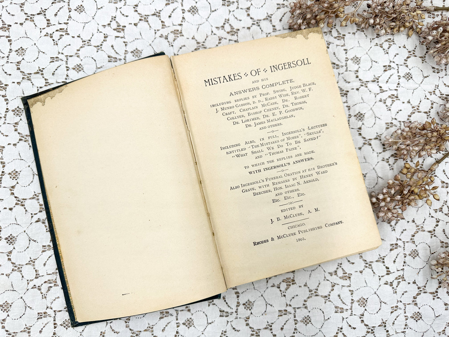Mistakes of Ingersoll and His Answers