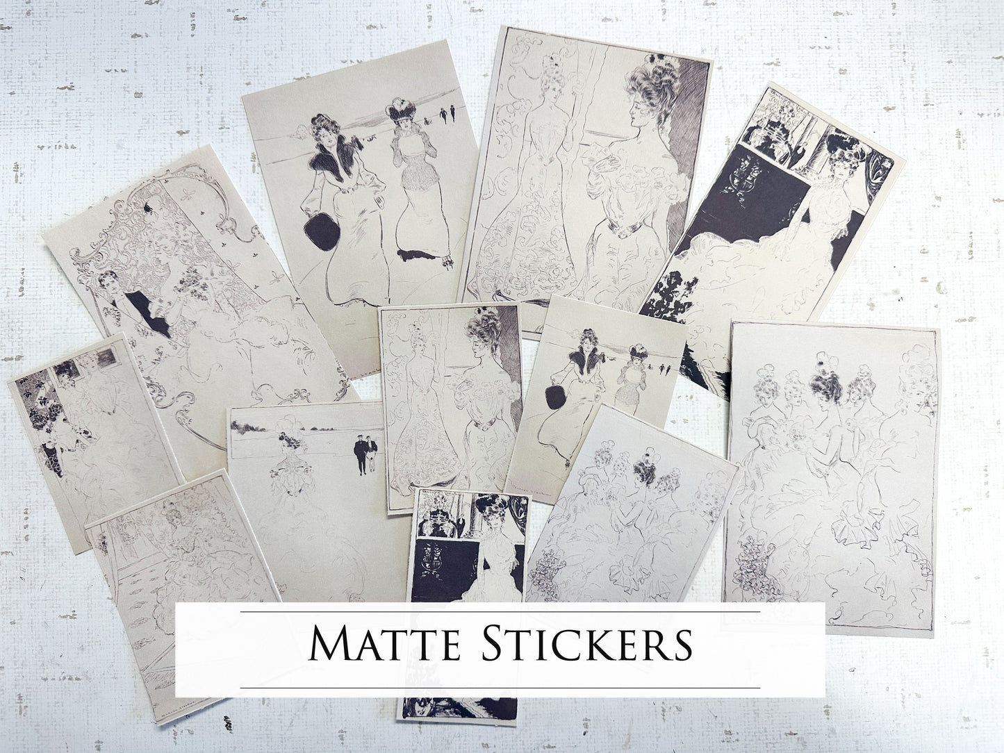 Matte Stickers of Lady Sketches